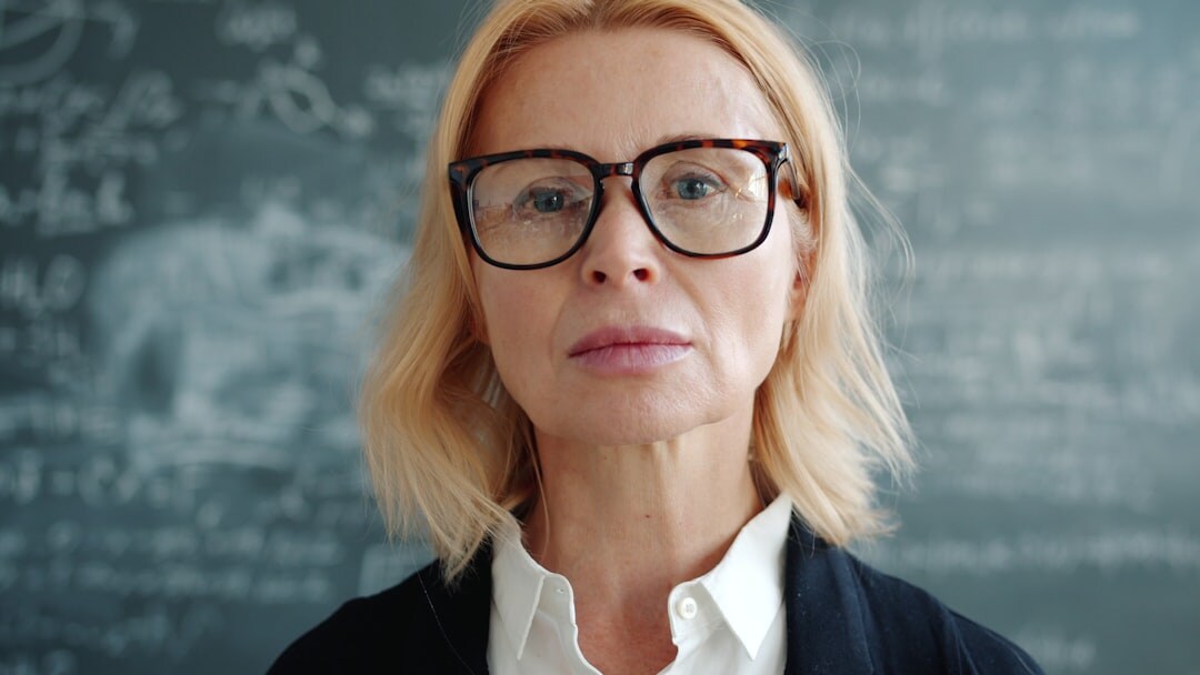 senior woman smiling in class